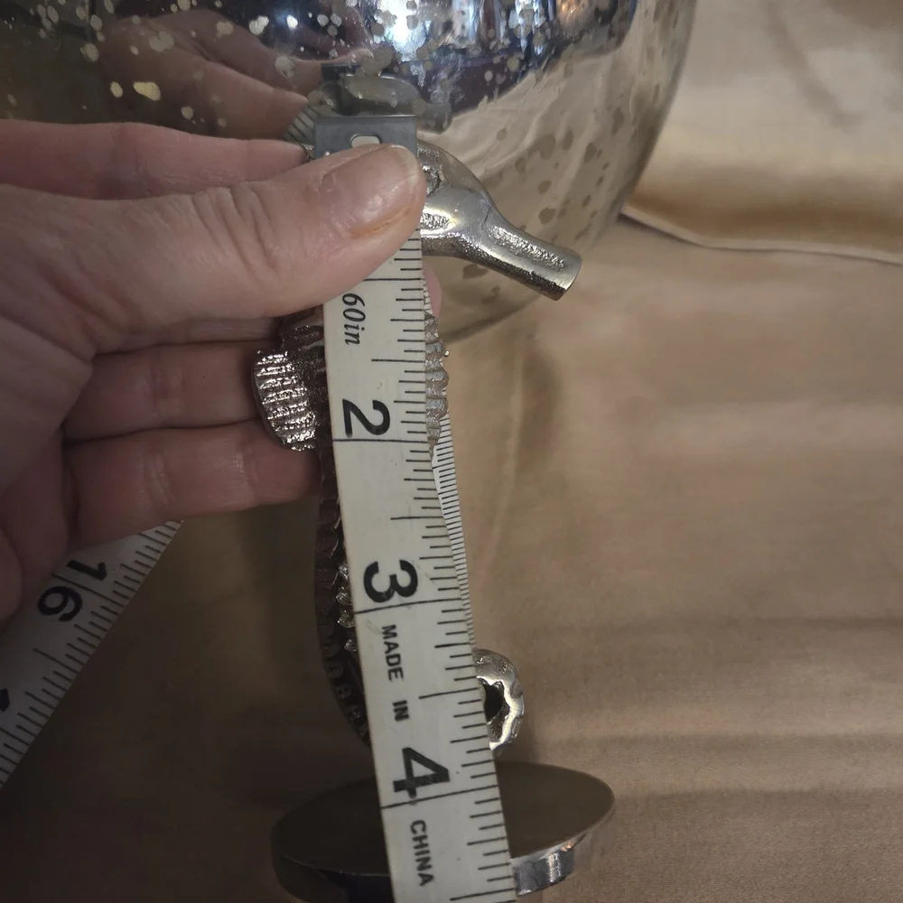 Silver Seahorse Decorative Glass Bottle